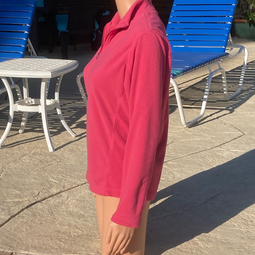 Columbia Quarter Zip Micro Fleece Sweater Bright Pink - Picture 7 of 10